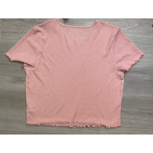 American Eagle soft Pink Badminton Club Graphic Thermal Crop Tee Team Club XL - Picture 6 of 7